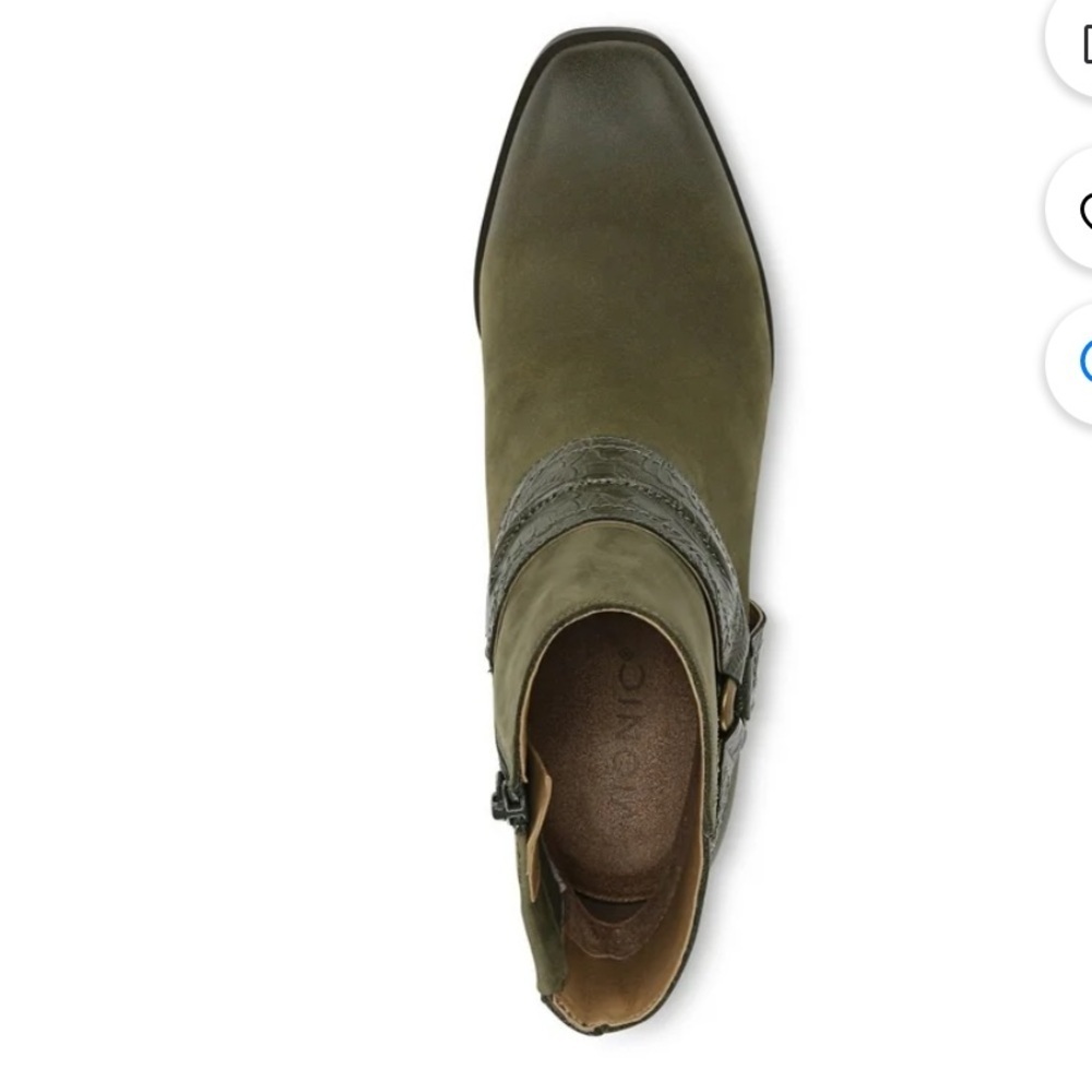 Vionic Carnelia  Chelsea Boot Block Heel Olive Oil Color Water Repellent Sz  8.5 - Picture 10 of 17